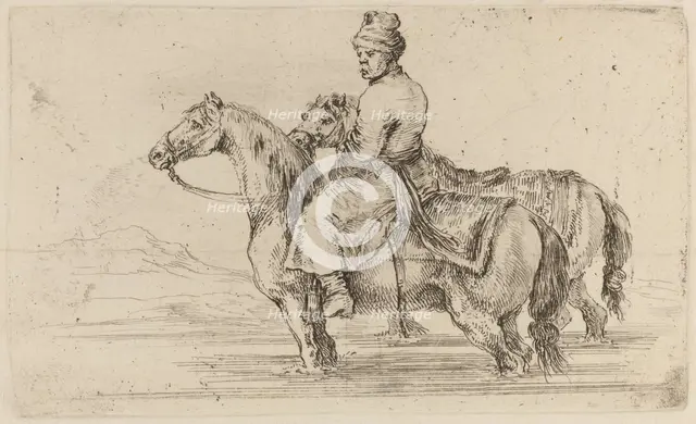 Polish Attendant with Two Horses. Creator: Stefano della Bella.