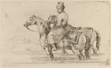 Polish Attendant with Two Horses. Creator: Stefano della Bella
