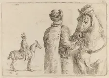 Polish Attendant Holding the Bridle of a Horse. Creator: Stefano della Bella