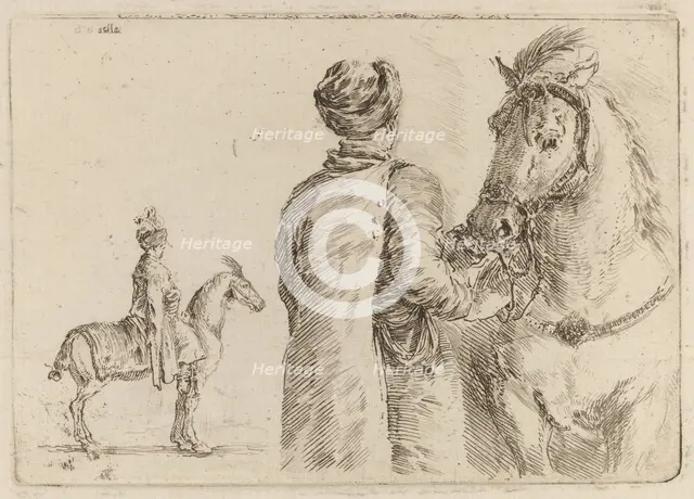 Polish Attendant Holding the Bridle of a Horse. Creator: Stefano della Bella.