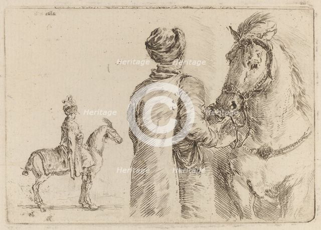 Polish Attendant Holding the Bridle of a Horse. Creator: Stefano della Bella.