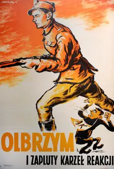 Polish communist propaganda poster showing soldier of communist Armia Ludowa..., post-WWII. Creator: Unknown