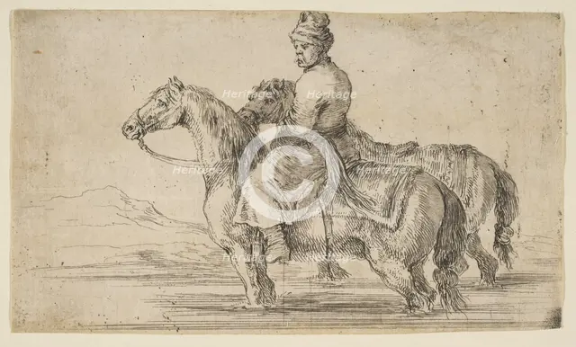 Polish Groom Bathing Horses, ca. 1662. Creator: Stefano della Bella.