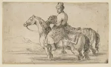 Polish Groom Bathing Horses, ca. 1662. Creator: Stefano della Bella