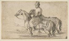 Polish Groom Bathing Horses, ca. 1662. Creator: Stefano della Bella