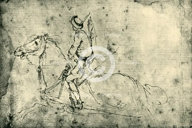 Polish horseman, 1633-1634, (1943). Creator: Stefano della Bella.