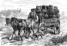 Polish Jews driving to market: a sketch on the Polish Russian frontier, 1880. Creator: Unknown