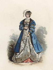 Polish Princess, in the modern age, color engraving 1870