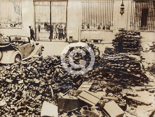 Polish weapons taken by the Germans, Palace of Warsaw, Poland, World War II, 1944. Creator: Unknown.