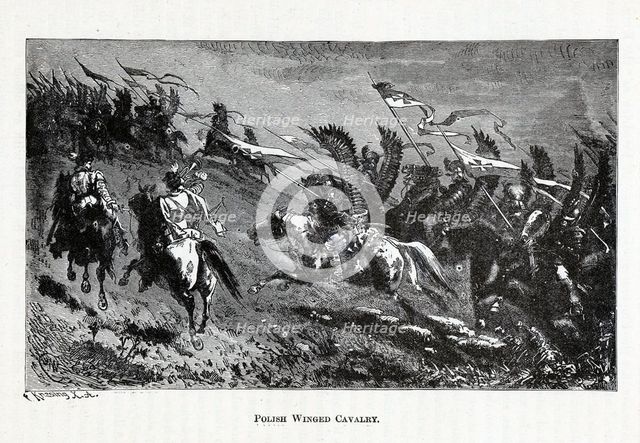 Polish Winged Cavalry, 1882. Artist: Knesing, Theodor (1840-?)