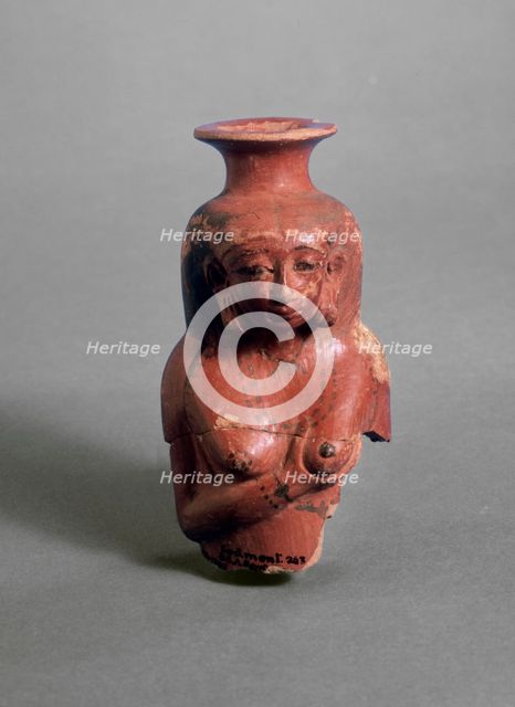 Polished red ware vessel modelled as a nursing woman, XVIIIth Dynasty (c 1540 BC-c1292 BC). Artist: Unknown.