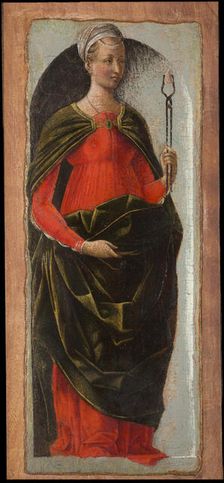 Polittico Griffoni: Saint Apollonia, ca 1472-1473. Creator: Ercole de Roberti, (Ercole Ferrarese) (c. 1450-1496)