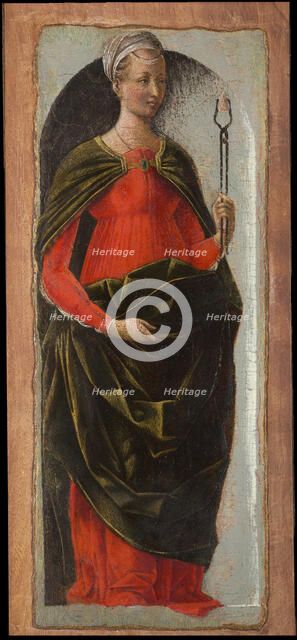 Polittico Griffoni: Saint Apollonia, ca 1472-1473. Creator: Ercole de' Roberti, (Ercole Ferrarese) (c. 1450-1496).