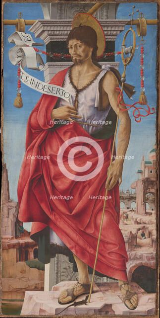 Polittico Griffoni: Saint John the Baptist, ca 1472-1473. Creator: Francesco del Cossa (1436-1478).