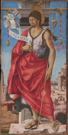 Polittico Griffoni: Saint John the Baptist, ca 1472-1473. Creator: Francesco del Cossa (1436-1478)