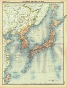 Political map of the Japanese Empire, early 20th century