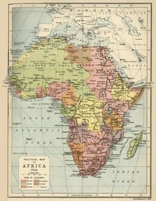 Political Map of Africa, 1914 (1920). Creator: John Bartholomew & Son