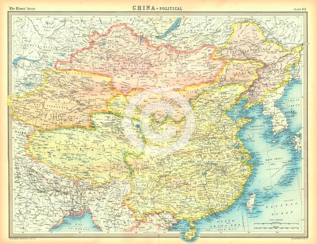 Political map of China. Artist: Unknown.