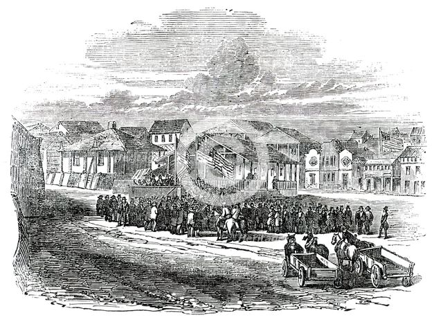 Political Meeting at San Francisco, 1850. Creator: Unknown.