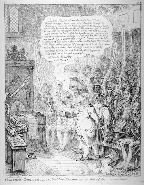 'Political candour - ie Coalition resolutions of June 14th 1805...', 1805.                           Artist: Anon