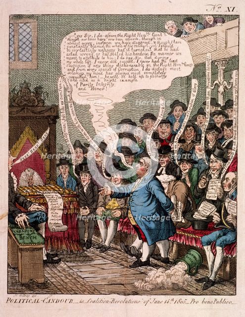 'Political candour - i.e. Coalition resolutions of June 14th 1805...'.  Artist: Anon