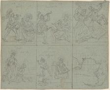 Political Cartoon of the American Civil War, 1860s. Creator: Emanuel Gottlieb Leutze