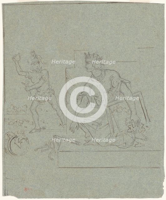 Political Cartoon of the American Civil War, c. 1860s. Creator: Emanuel Gottlieb Leutze.
