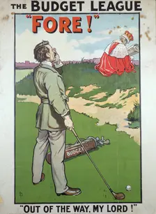 Political poster for The Budget League, British, 1910. Creator: Unknown