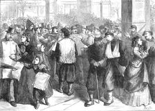 Politicians discussing affairs on the Boulevard Montmartre, Paris, 1871. Creator: Unknown