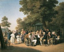 Politicians in the Tuileries Gardens, 1832. Creator: Louis Leopold Boilly