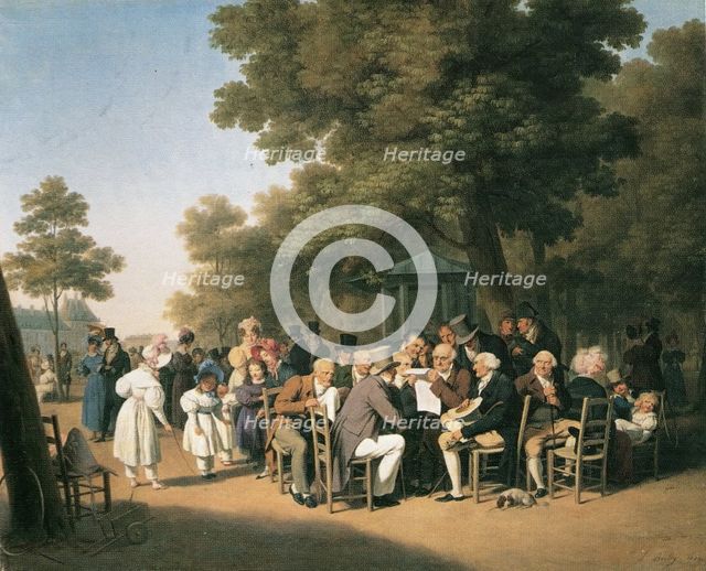 Politicians in the Tuileries Gardens, 1832. Creator: Louis Leopold Boilly.