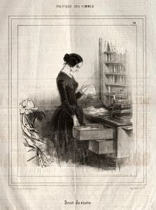 Politique des Femmes: Droit de visite, 1843. Creator: Paul Gavarni (French, 1804-1866)