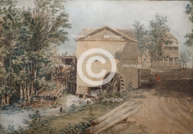 Polotnyany zavod, a family estate of the Goncharov family, 1839. Creator: Kolmann, Karl Ivanovich (1786-1846).