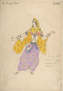Polovtsian girl. Costume design for the opera Prince Igor by A. Borodin, 1909. Artist: Korovin, Konstantin Alexeyevich (1861-1939)