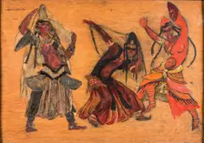 Polovtsian Maidens. Costume design for the opera Prince Igor by A. Borodin, 1934. Creator: Fyodor Fyodorovsky