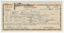 Poll tax receipt for Lee Carr from Hardin County, Texas, 1955. Creator: Unknown