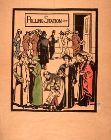 Polling station poster, c1910. Creator: Unknown
