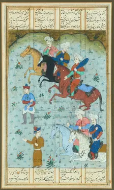 Polo players on horseback, Early 19th cen. Creator: Anon