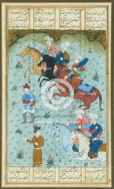 Polo players on horseback, Early 19th cen. Creator: Anon.