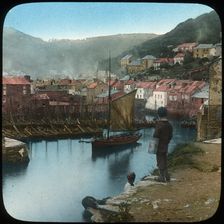Polperro, Cornwall, late 19th or early 20th century. Artist: Church Army Lantern Department
