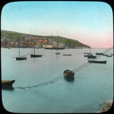 Polruan from Fowey, Cornwall, late 19th or early 20th century. Artist: Church Army Lantern Department
