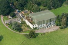 Poltimore House under a protective roof during renovation, Devon, 2020. Creator: Damian Grady