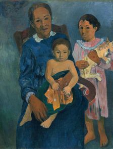Polynesian Woman with Children, 1901. Creator: Paul Gauguin