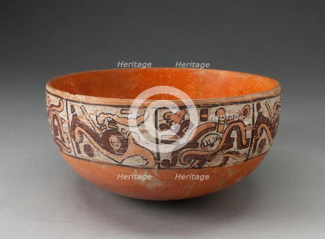 Polychrome Bowl Depicting Eight Abstract Motifs on Exterior, 1200/1521. Creator: Unknown.