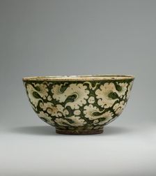 Polychrome Bowl with Cloud Decoration, Iran, late 17th-early 18th century. Creator: Unknown