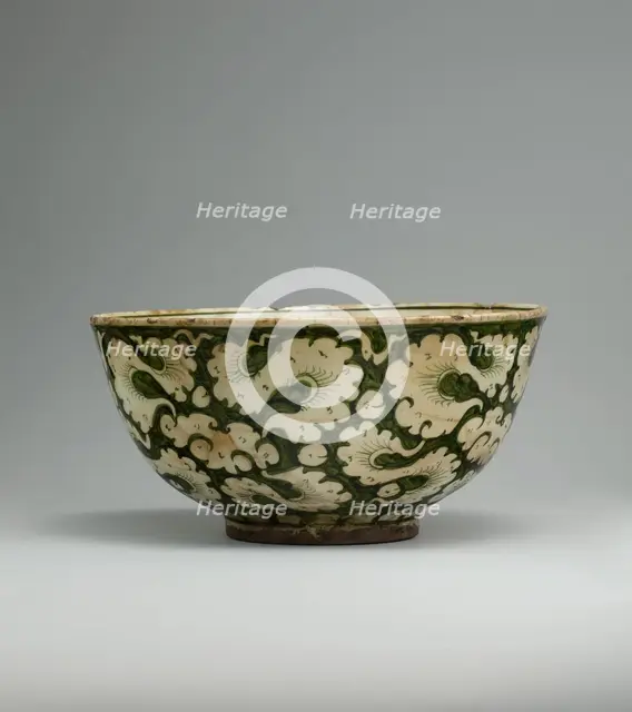 Polychrome Bowl with Cloud Decoration, Iran, late 17th-early 18th century. Creator: Unknown.