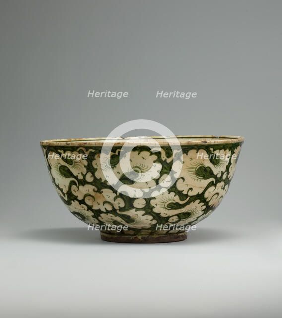 Polychrome Bowl with Cloud Decoration, Iran, late 17th-early 18th century. Creator: Unknown.