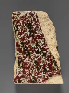 Polychrome Luster Tile Fragment, Iraq, 9th century. Creator: Unknown