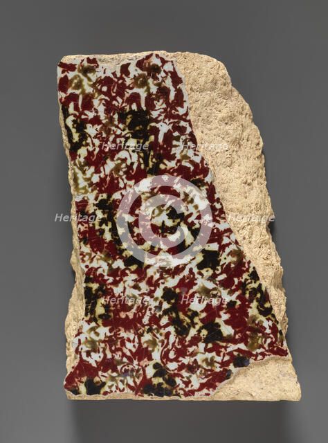 Polychrome Luster Tile Fragment, Iraq, 9th century. Creator: Unknown.
