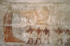 Polychrome relief depicting offering bearers to Mereruka, Mastaba of Mereruka, Saqqara, Egypt, 2003. Creator: Unknown